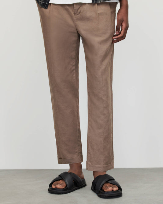 Envira Linen Blend Cropped Trousers