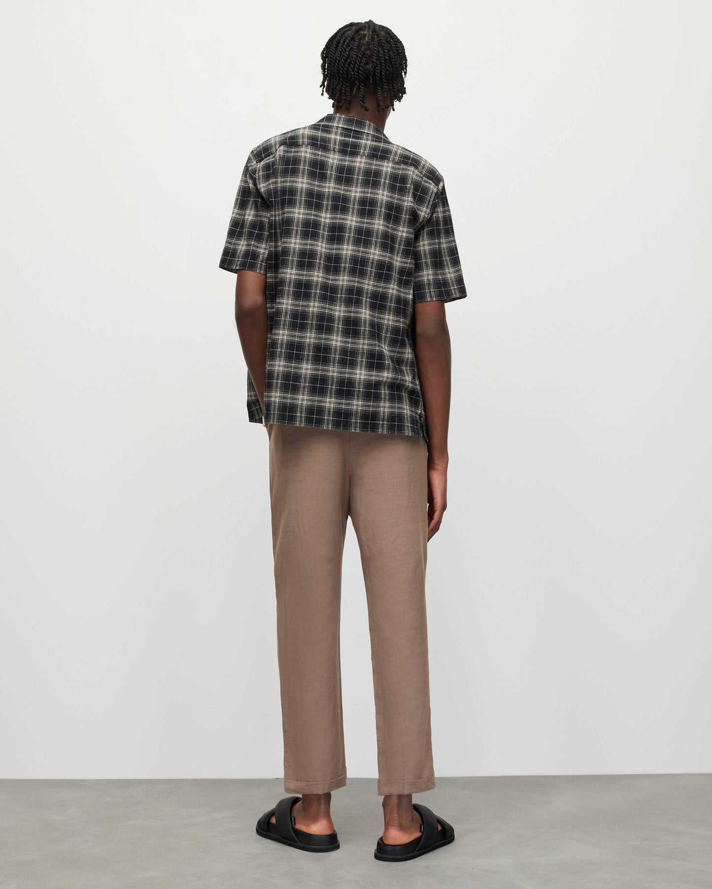 Envira Linen Blend Cropped Trousers