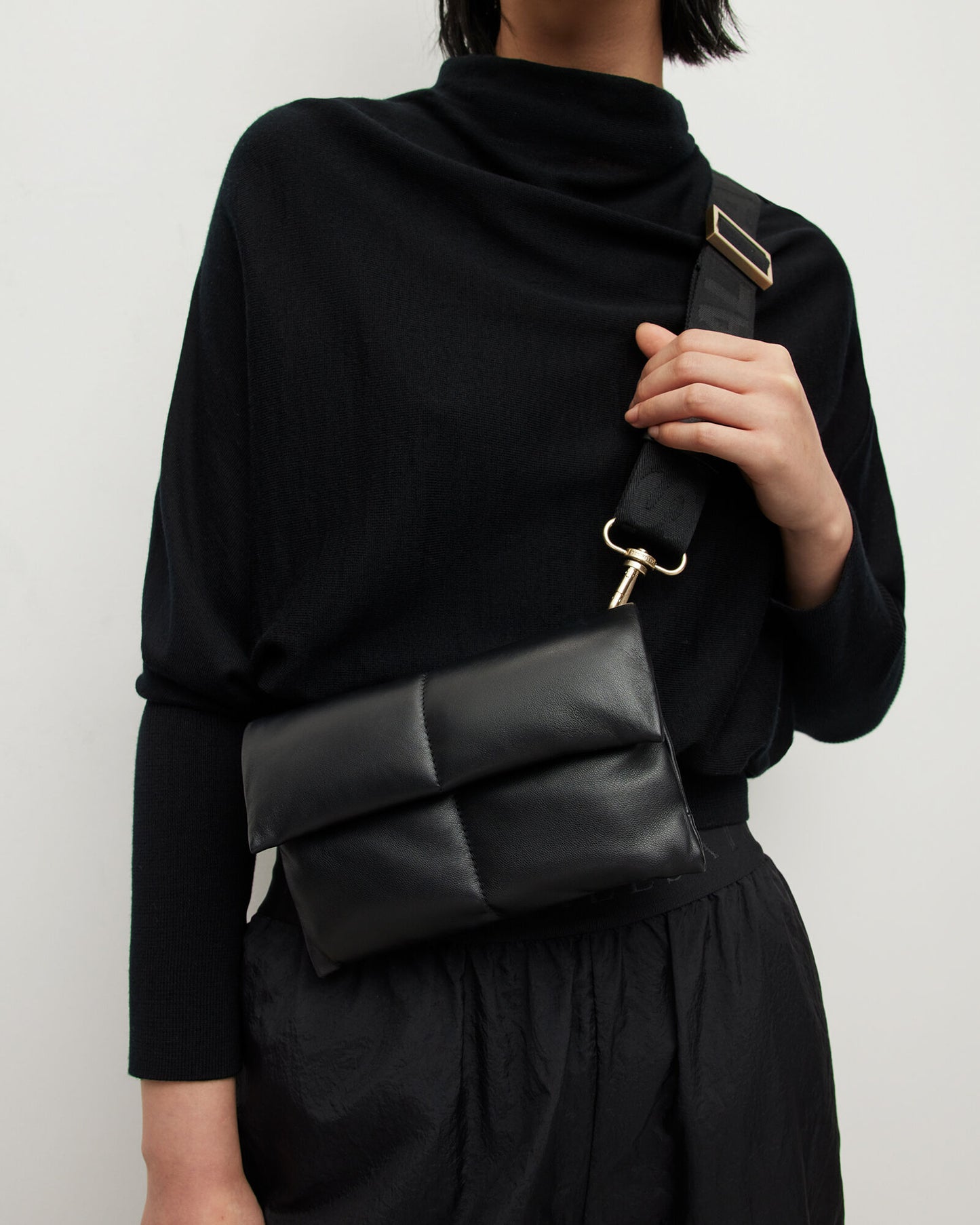Ezra Leather Quilted Crossbody Bag