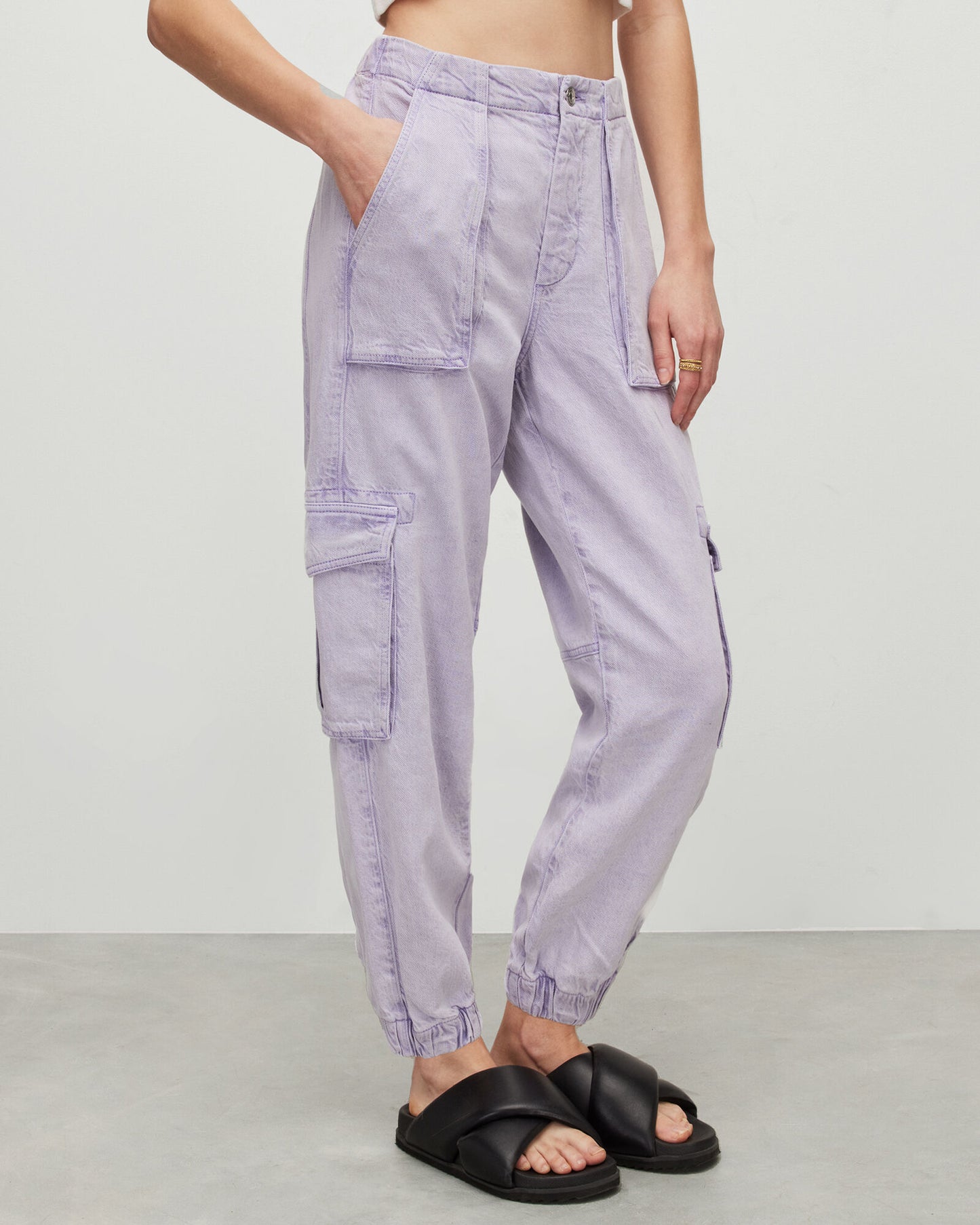 Frieda High-Rise Linen Blend Denim Trousers