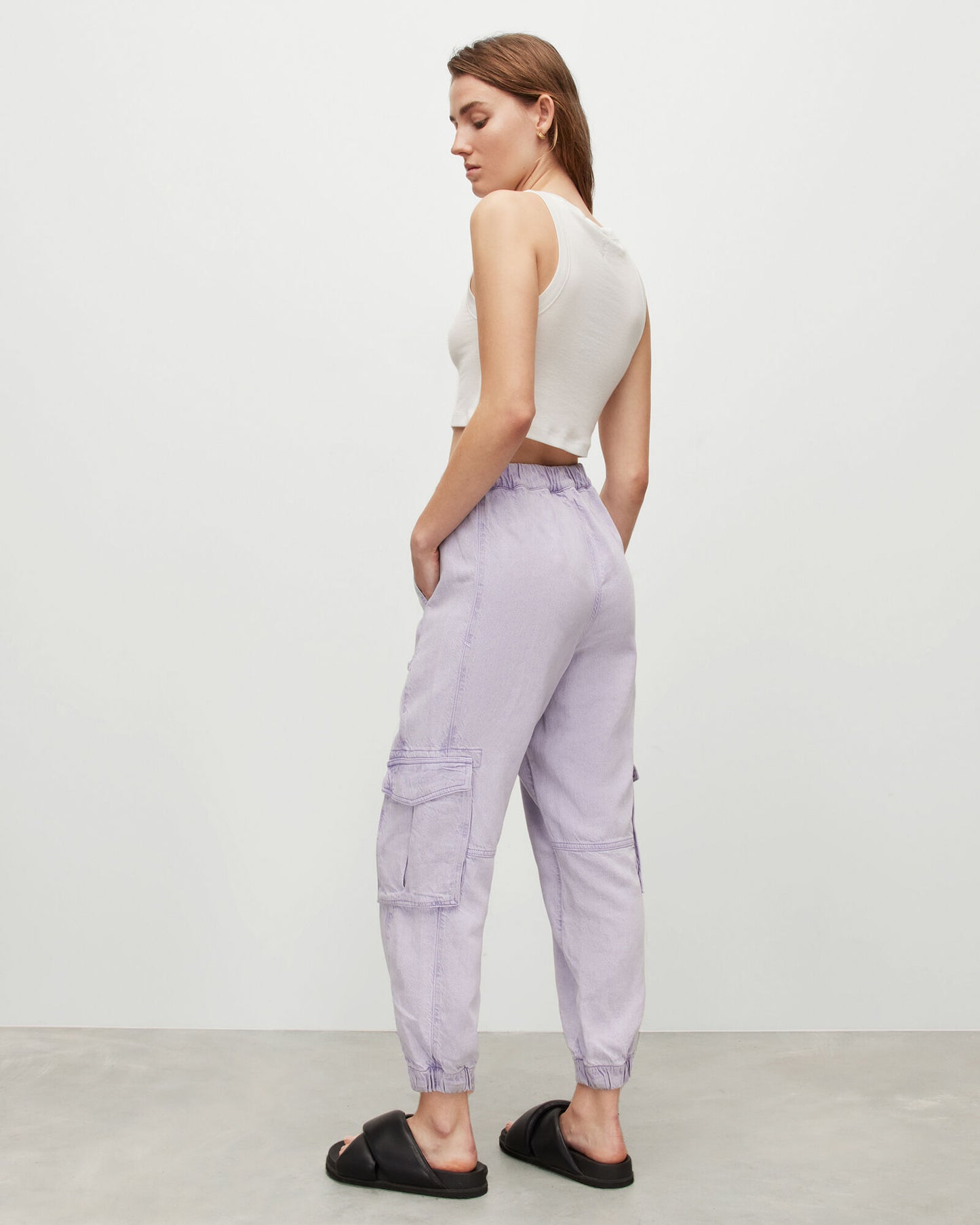 Frieda High-Rise Linen Blend Denim Trousers