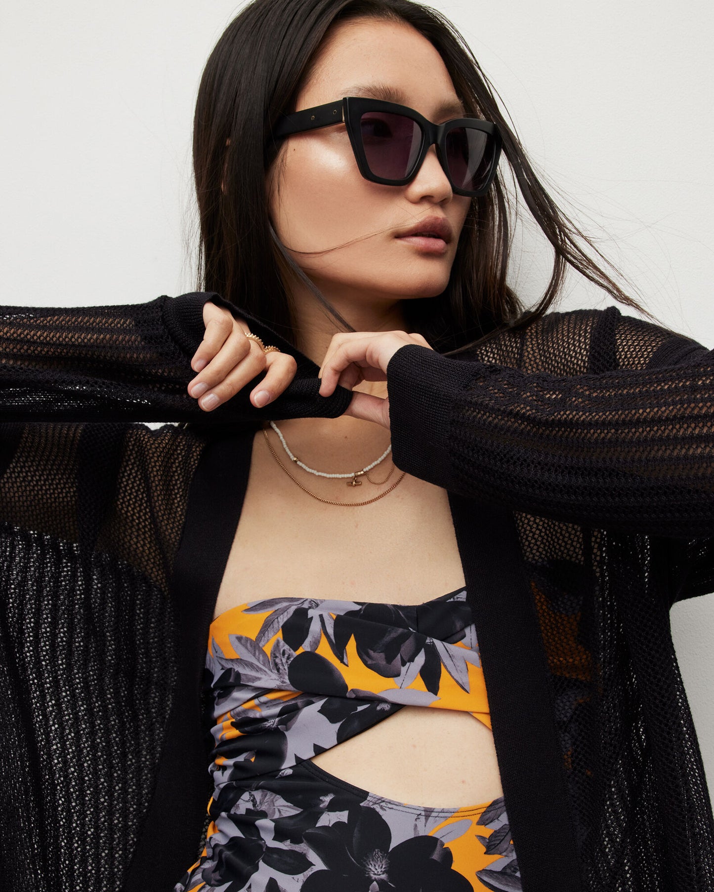 Misha Mesh Longline Cardigan