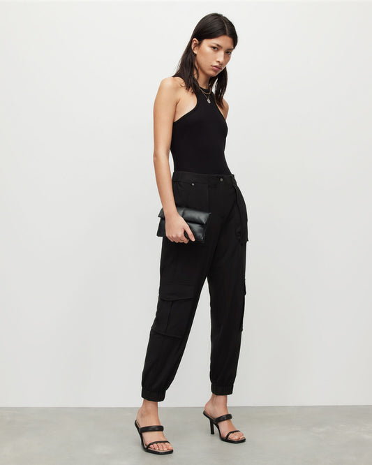 Frieda High-Rise Jersey Cargo Trousers