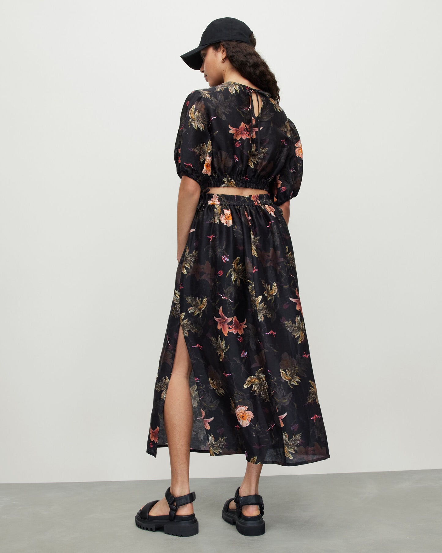 Asta Viviana Silk Linen Blend Maxi Skirt