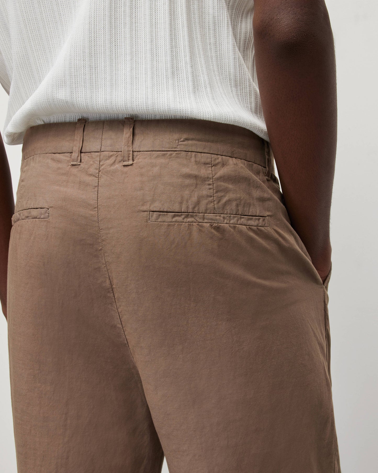 Envira Linen Blend Cropped Trousers