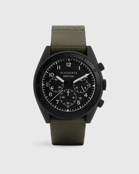 Subtitled I Stainless Steel Nylon Watch