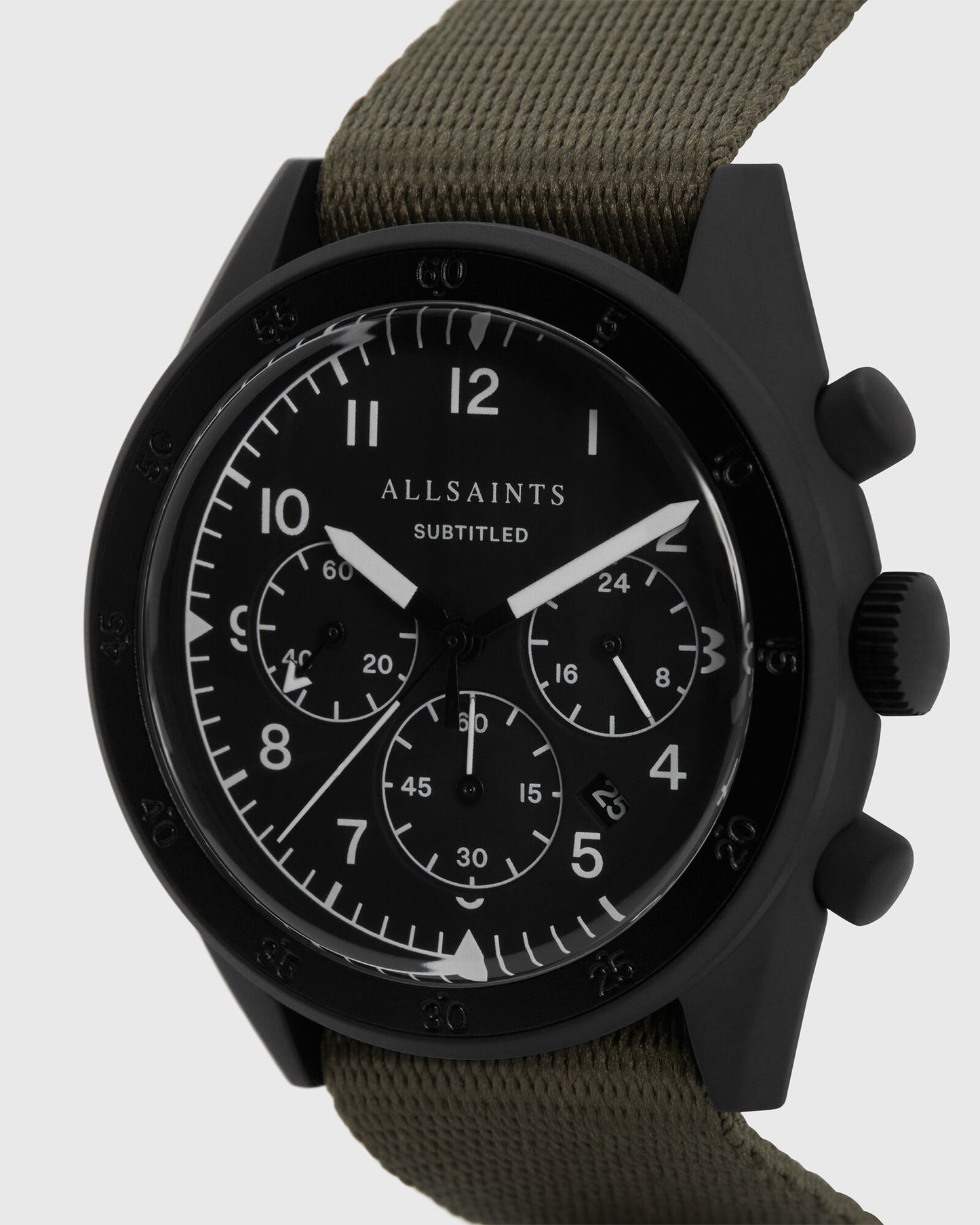 Subtitled I Stainless Steel Nylon Watch