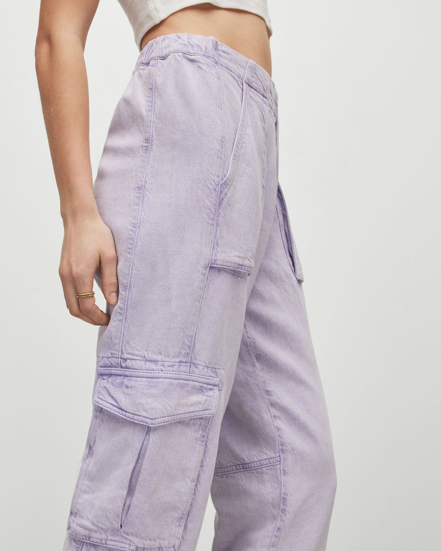 Frieda High-Rise Linen Blend Denim Trousers