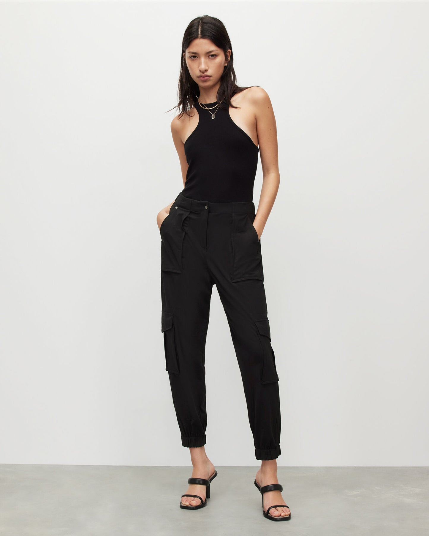 Frieda High-Rise Jersey Cargo Trousers